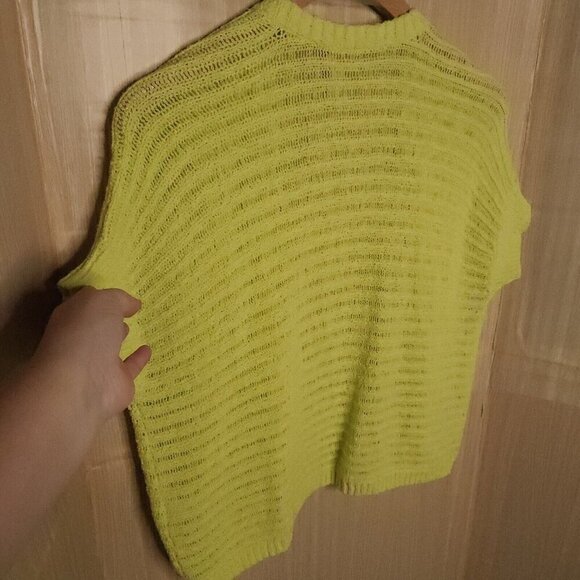 Chico's Neon Yellow Open Front Cardigan Sweater Medium - Picture 3 of 7